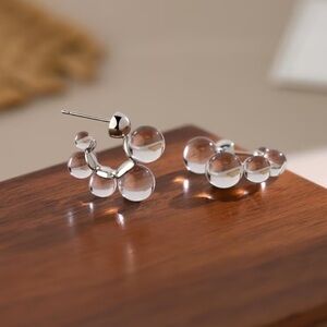 NEW! Elegant Bubble Hoop Earrings. Unique Clear Bubbles Earrings 🫧